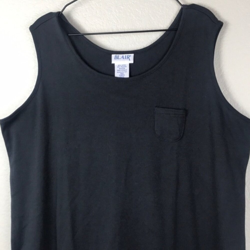 Blair black tank comfy maxi dress pocket minimalist closet staple XL